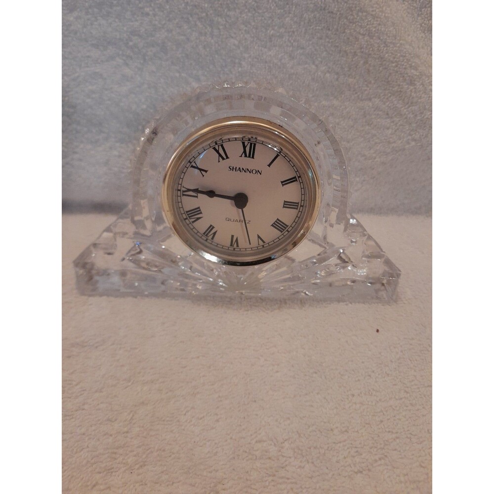 Shannon Crystal Mantle Clock vintage
